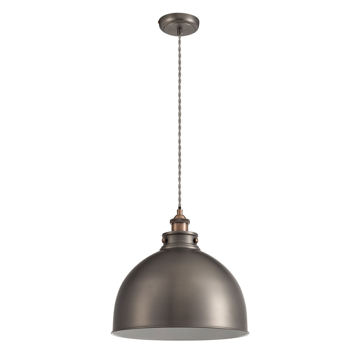 Croyde Large 330mm Pendant in Antique Silver & Copper