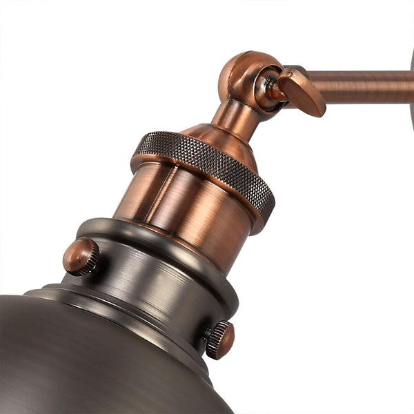 Croyde Adjustable Wall Light in Antique Silver & Copper