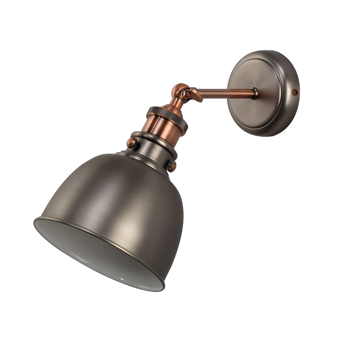 Croyde Adjustable Wall Light in Antique Silver & Copper