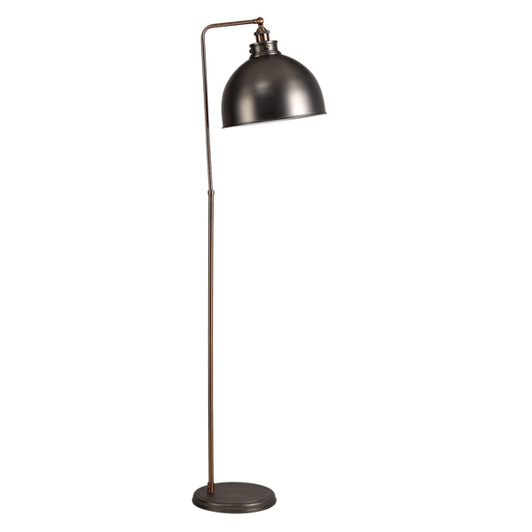 Croyde Adjustable Floor Lamp in Antique Silver & Copper