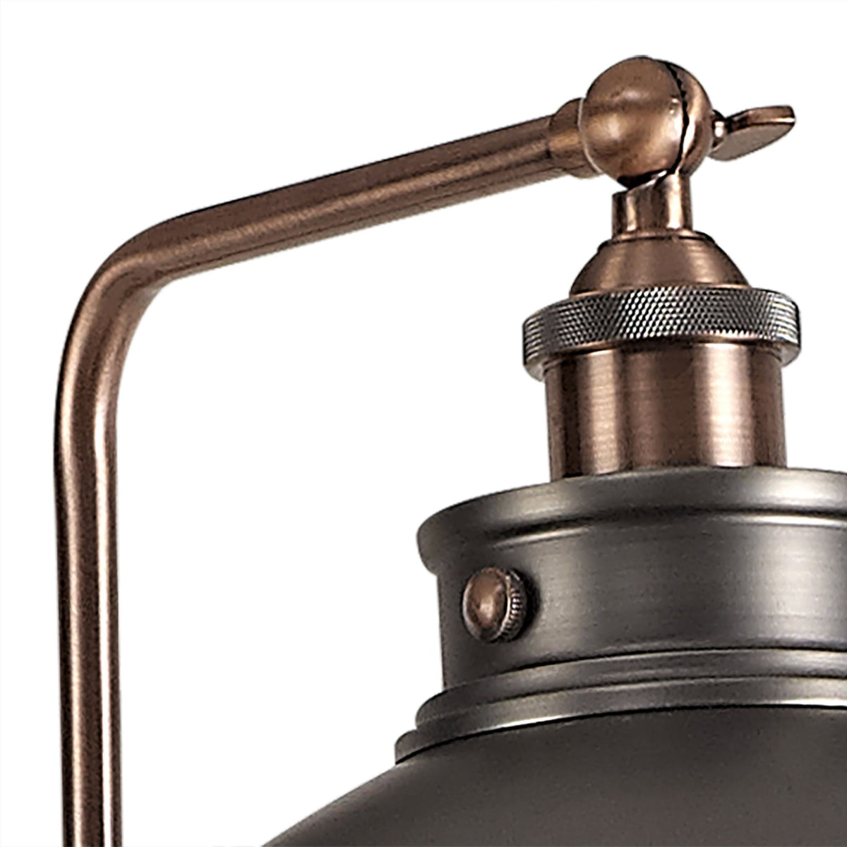Croyde Adjustable Floor Lamp in Antique Silver & Copper