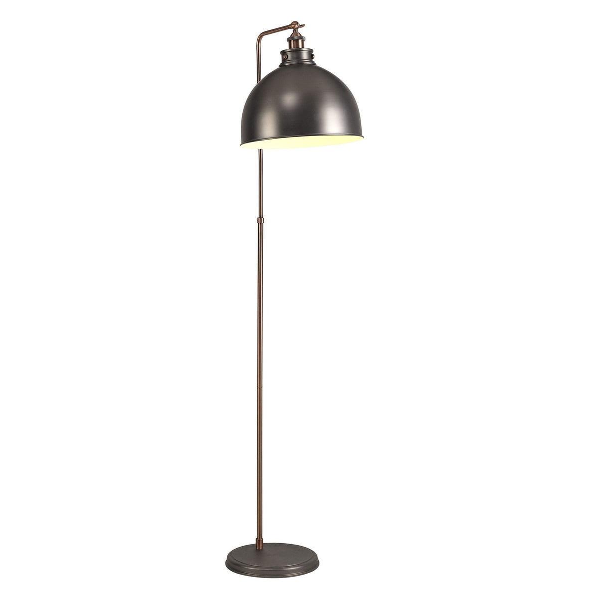 Croyde Adjustable Floor Lamp in Antique Silver & Copper