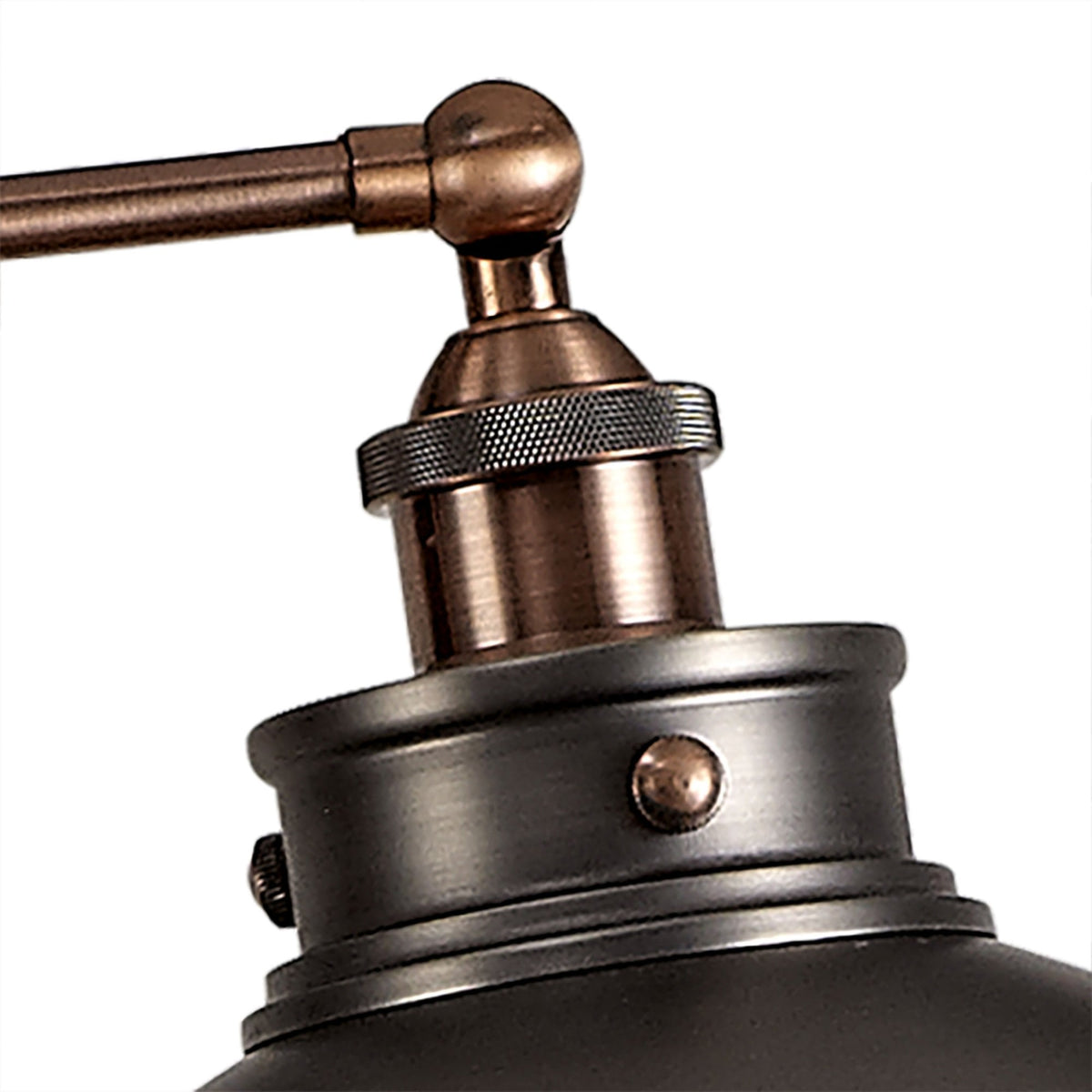 Croyde Adjustable Floor Lamp in Antique Silver & Copper