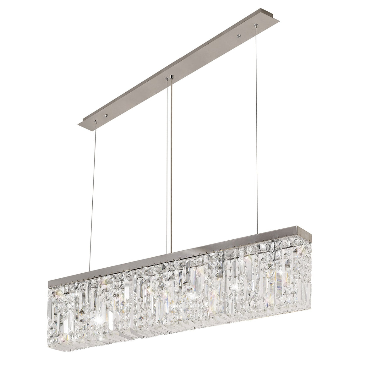Lustleigh 102 x 9cm Linear Pendant Chandelier in Polished Chrome & Crystal