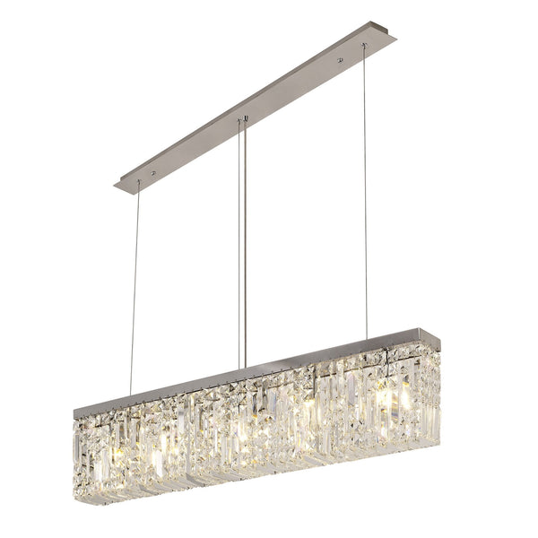 Lustleigh 102 x 9cm Linear Pendant Chandelier in Polished Chrome & Crystal