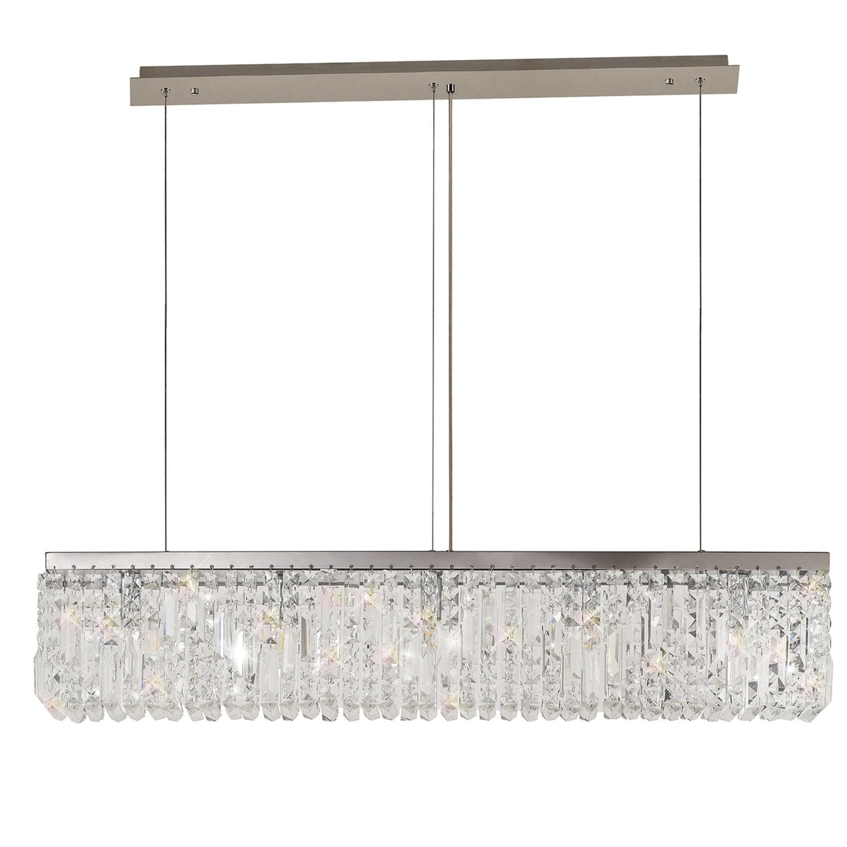 Lustleigh 102 x 9cm Linear Pendant Chandelier in Polished Chrome & Crystal