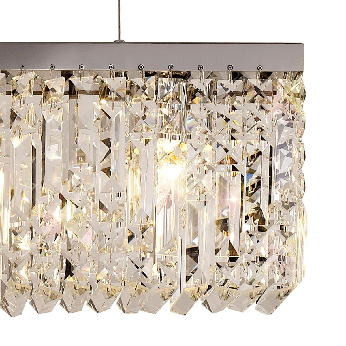 Lustleigh 102 x 9cm Linear Pendant Chandelier in Polished Chrome & Crystal