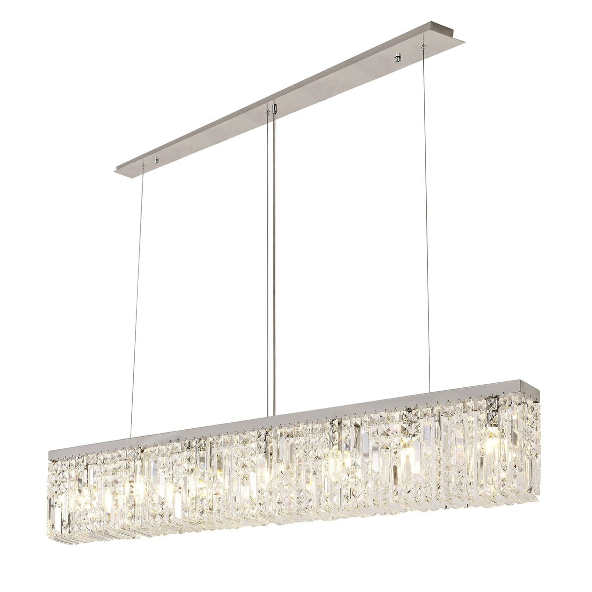 Lustleigh 138 x 9cm Linear Pendant Chandelier in Polished Chrome & Crystal
