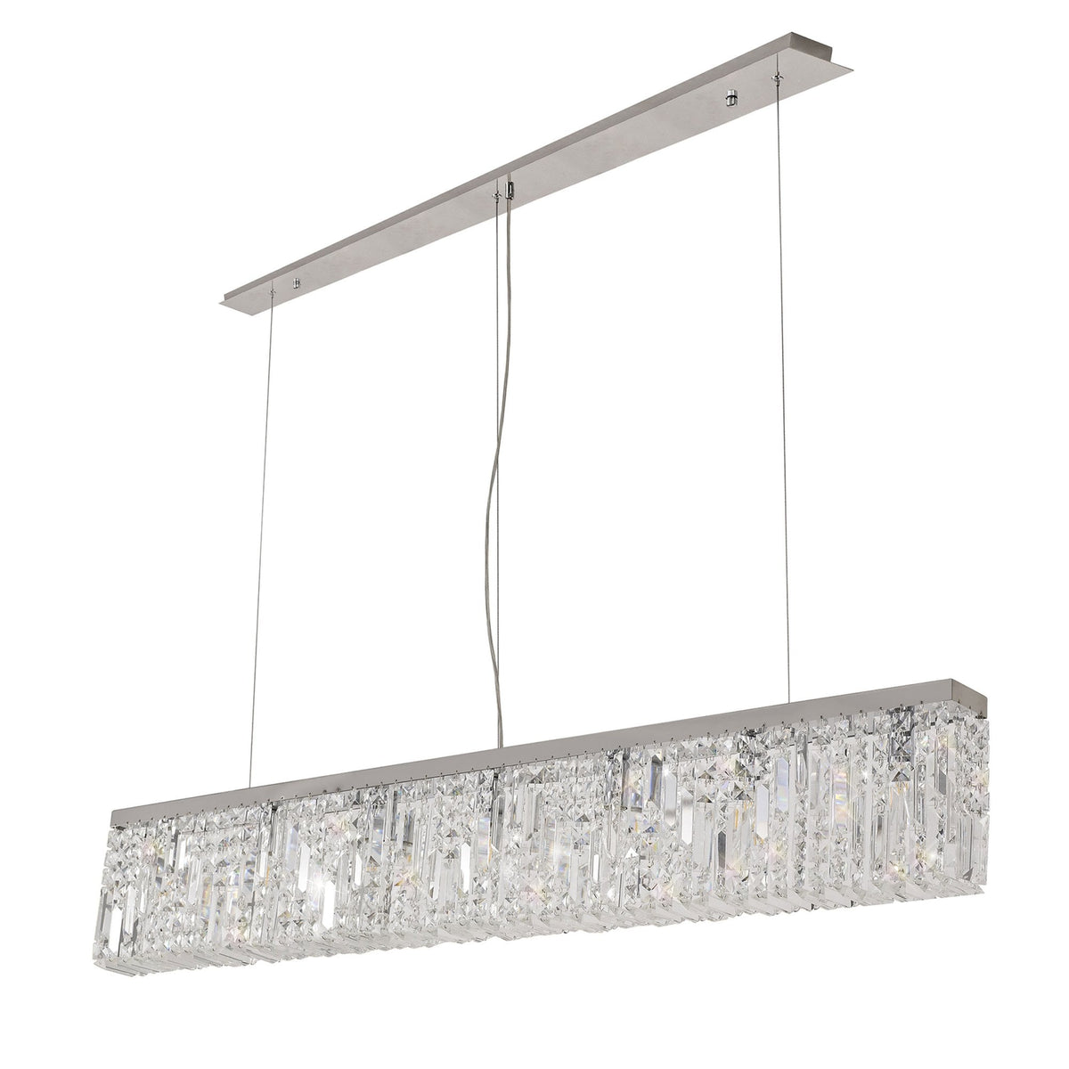 Lustleigh 138 x 9cm Linear Pendant Chandelier in Polished Chrome & Crystal