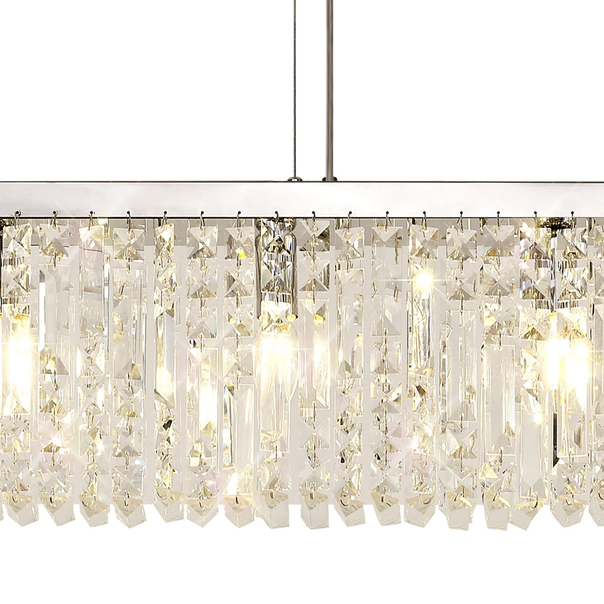 Lustleigh 138 x 9cm Linear Pendant Chandelier in Polished Chrome & Crystal