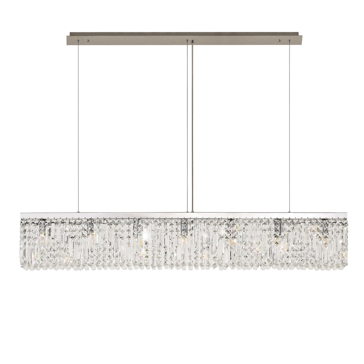 Lustleigh 138 x 9cm Linear Pendant Chandelier in Polished Chrome & Crystal