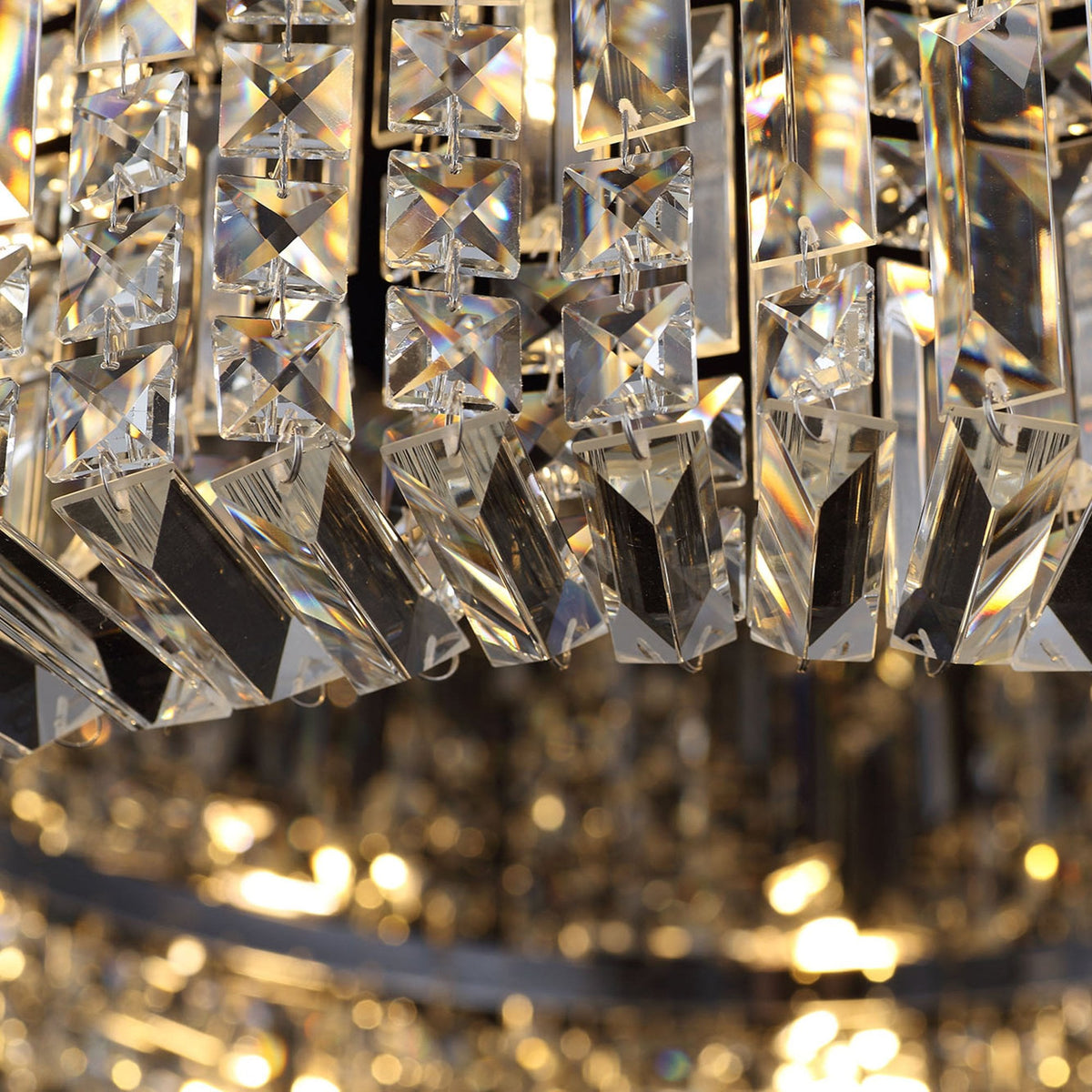 Lustleigh 85cm Round Flush Chandelier in Polished Gold & Crystal