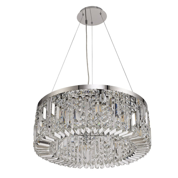 Lustleigh 60cm Round Pendant Chandelier in Polished Chrome & Crystal