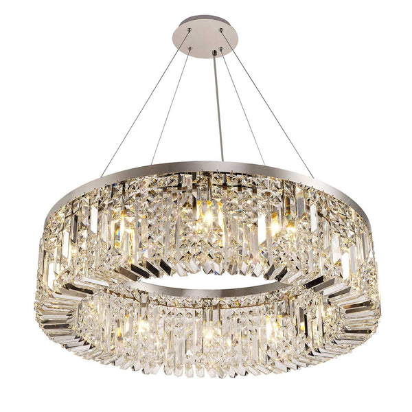 Lustleigh 80cm Round Pendant Chandelier in Polished Chrome & Crystal