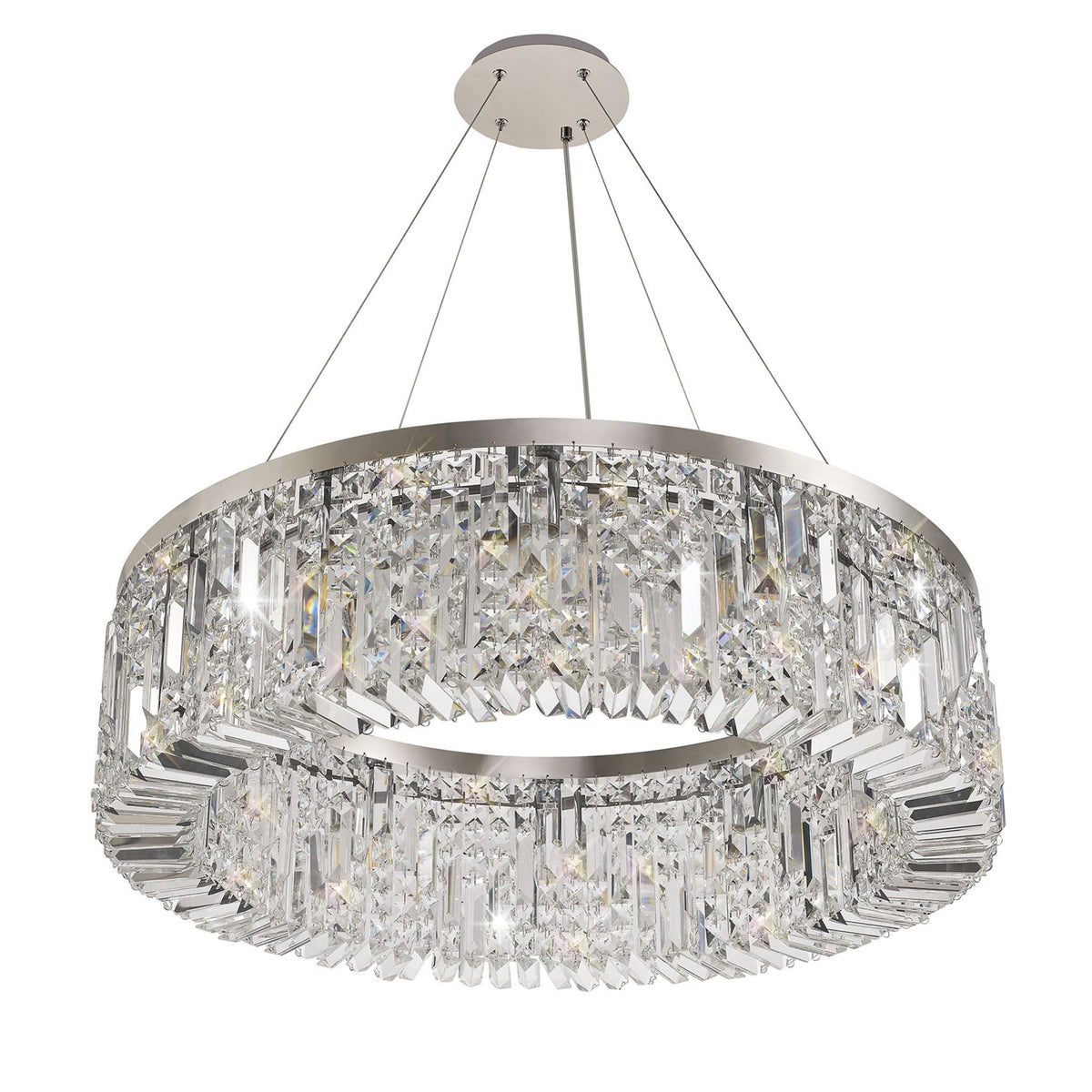 Lustleigh 80cm Round Pendant Chandelier in Polished Chrome & Crystal