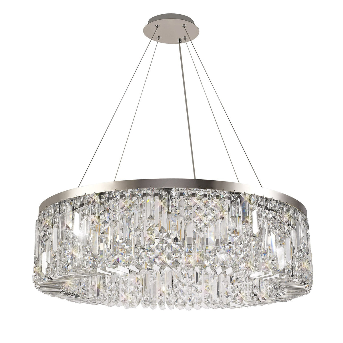 Lustleigh 80cm Round Pendant Chandelier in Polished Chrome & Crystal