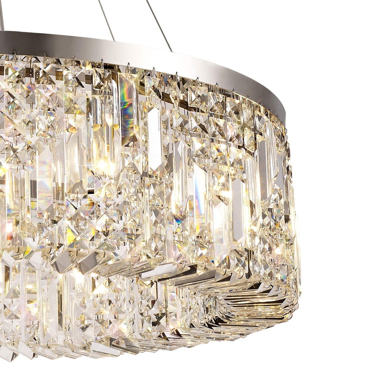 Lustleigh 80cm Round Pendant Chandelier in Polished Chrome & Crystal