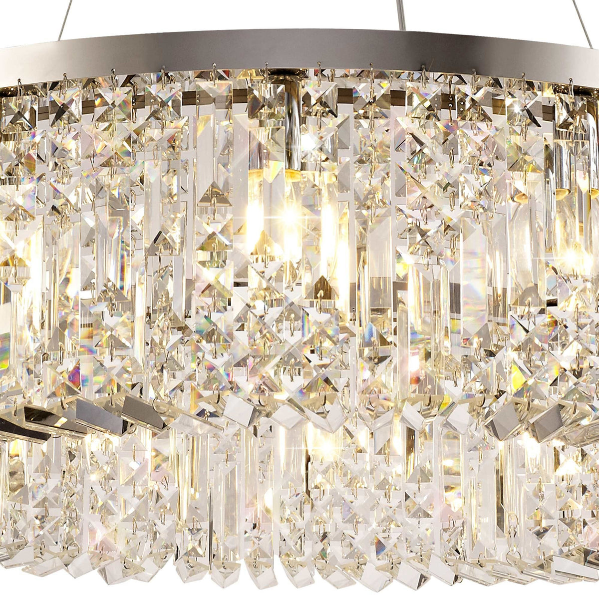 Lustleigh 80cm Round Pendant Chandelier in Polished Chrome & Crystal