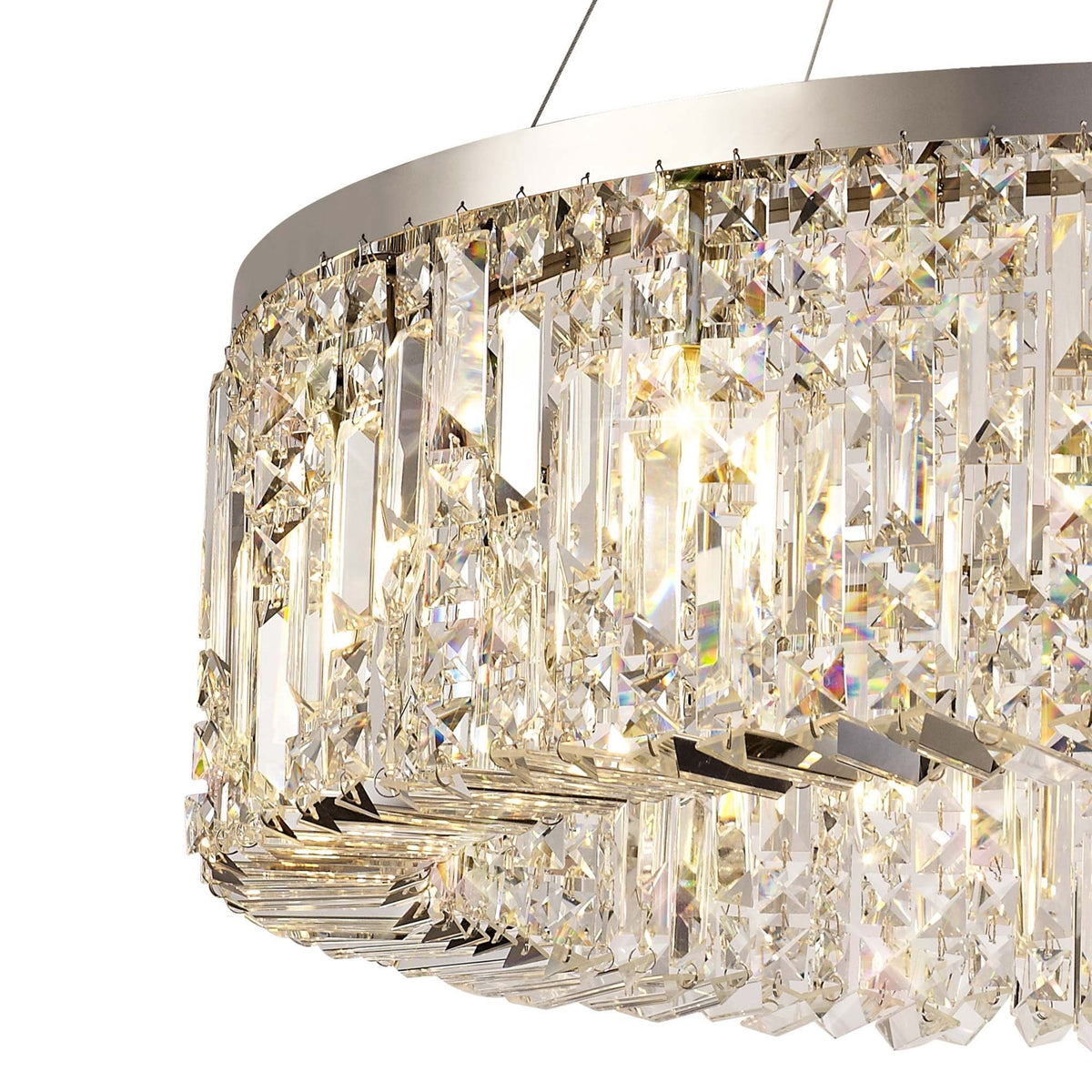 Lustleigh 80cm Round Pendant Chandelier in Polished Chrome & Crystal