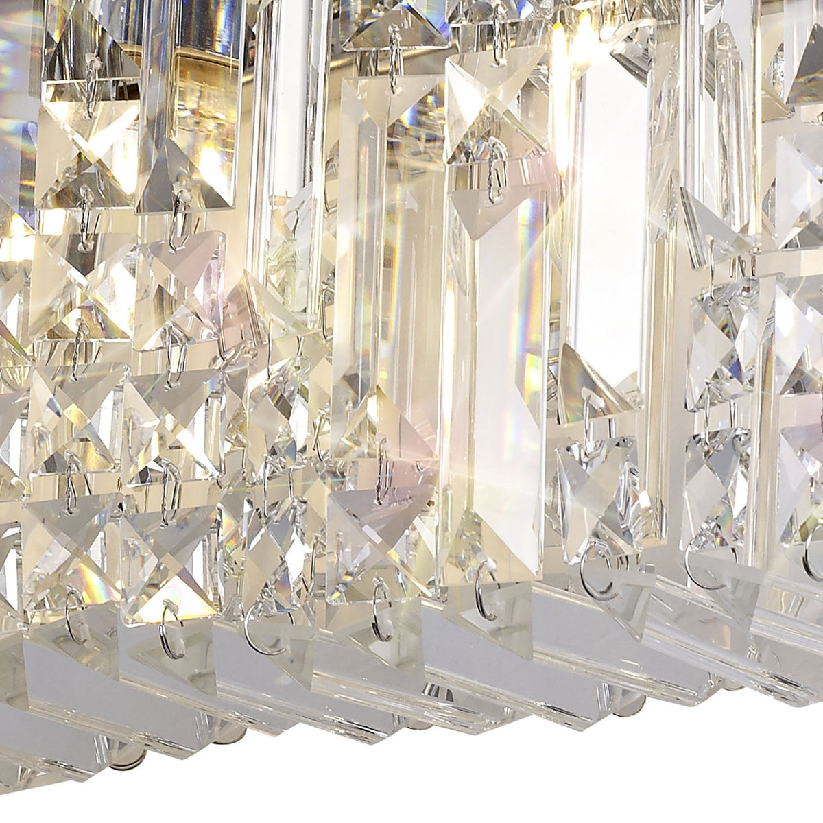 Lustleigh 3 Light Rectangular Wall Lamp in Polished Chrome & Crystal