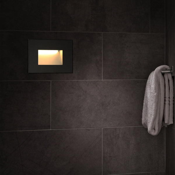 Kingsteignton Black IP65 LED Recessed Rectangle Wall Light