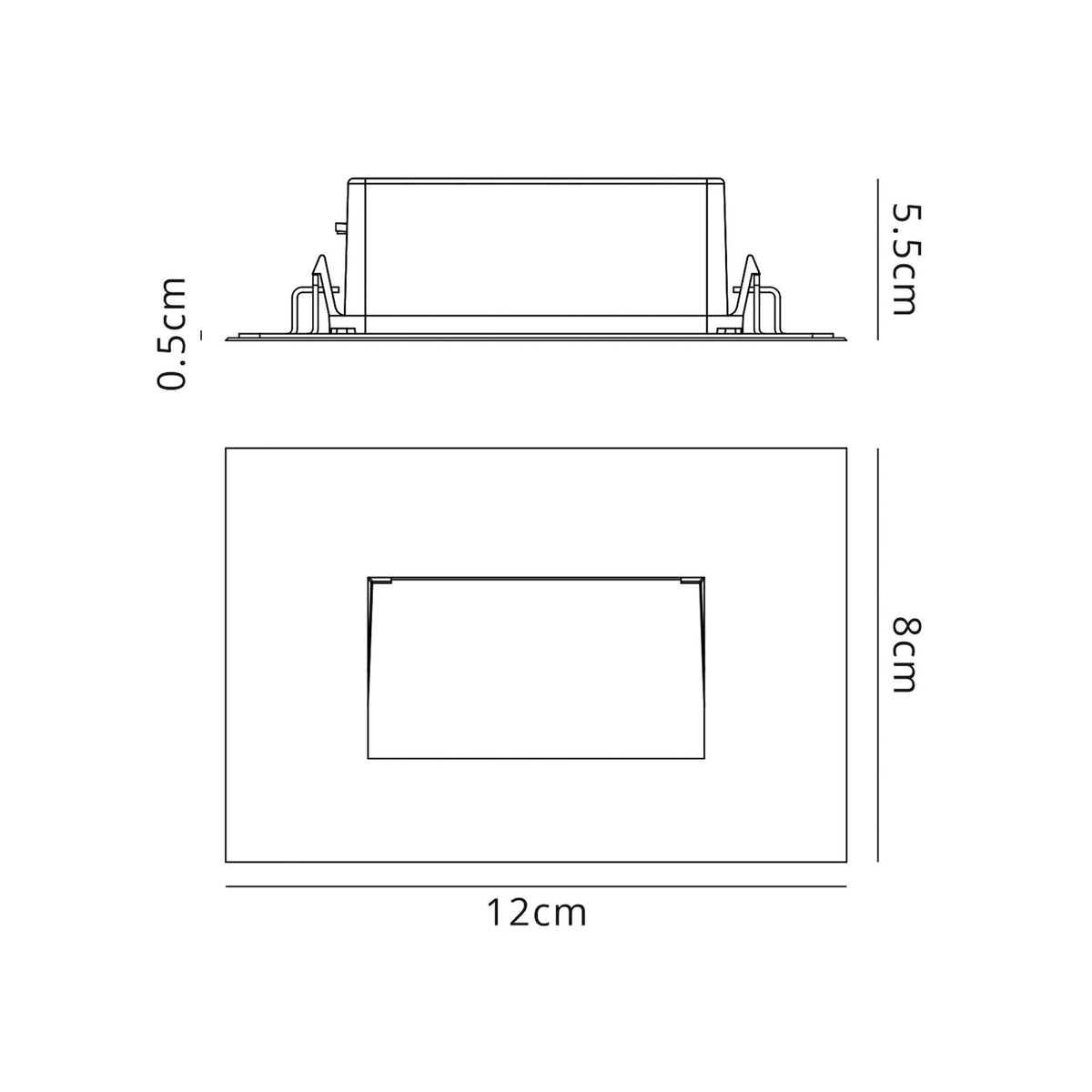Kingsteignton Black IP65 LED Recessed Rectangle Wall Light