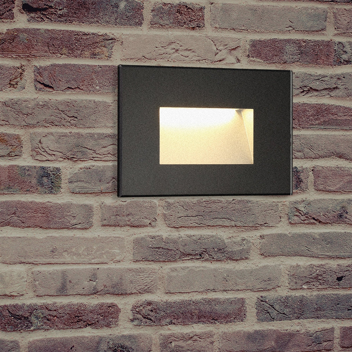 Kingsteignton Black IP65 LED Recessed Rectangle Wall Light