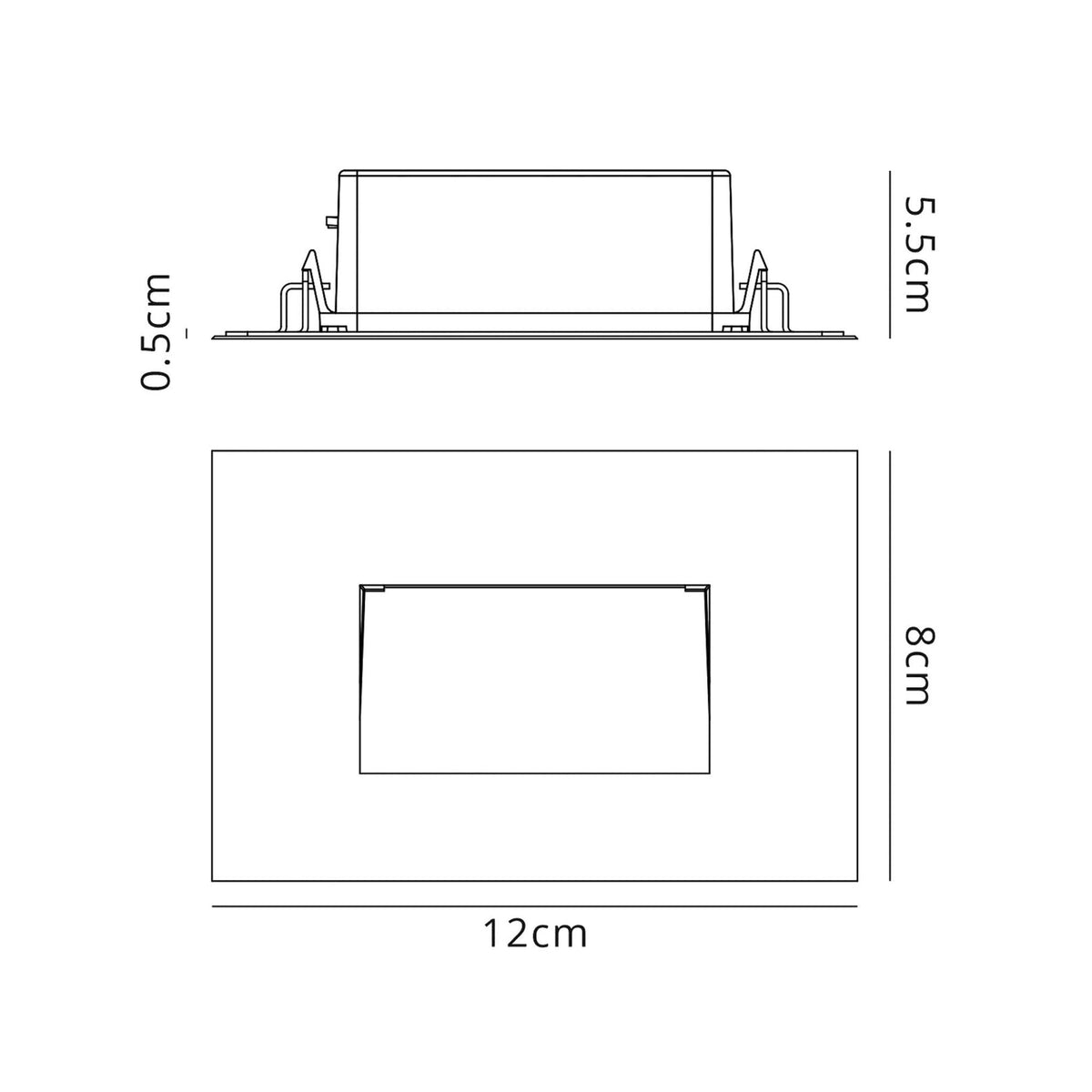 Kingsteignton White IP65 LED Recessed Rectangle Wall Light