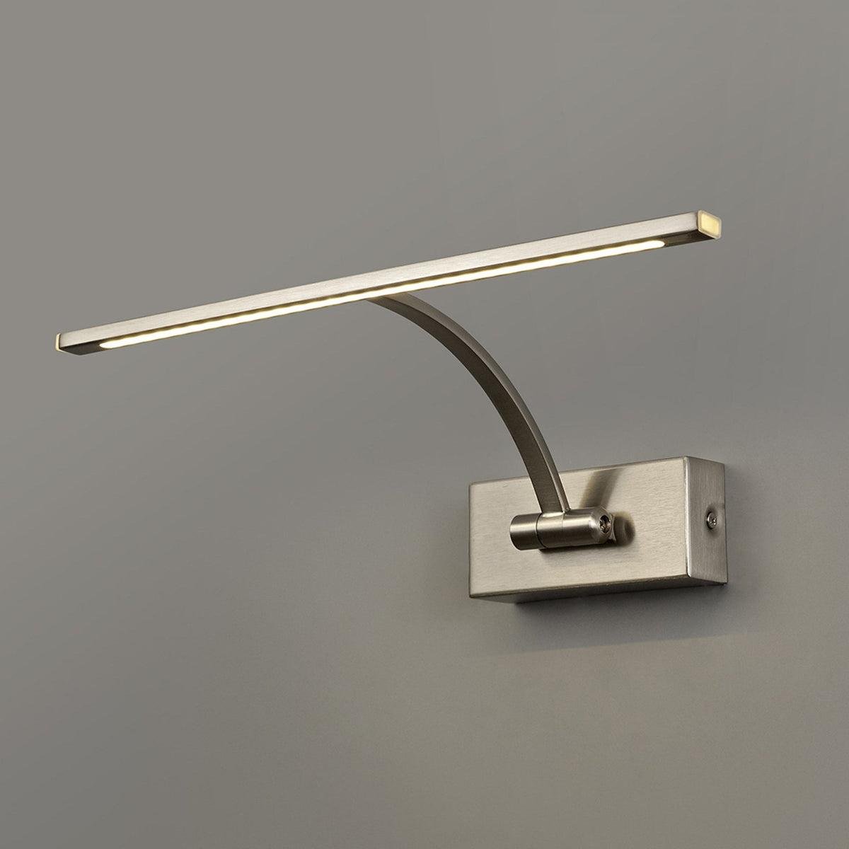 Powderham 340mm 6W Satin Nickel Adjustable LED Picture Light