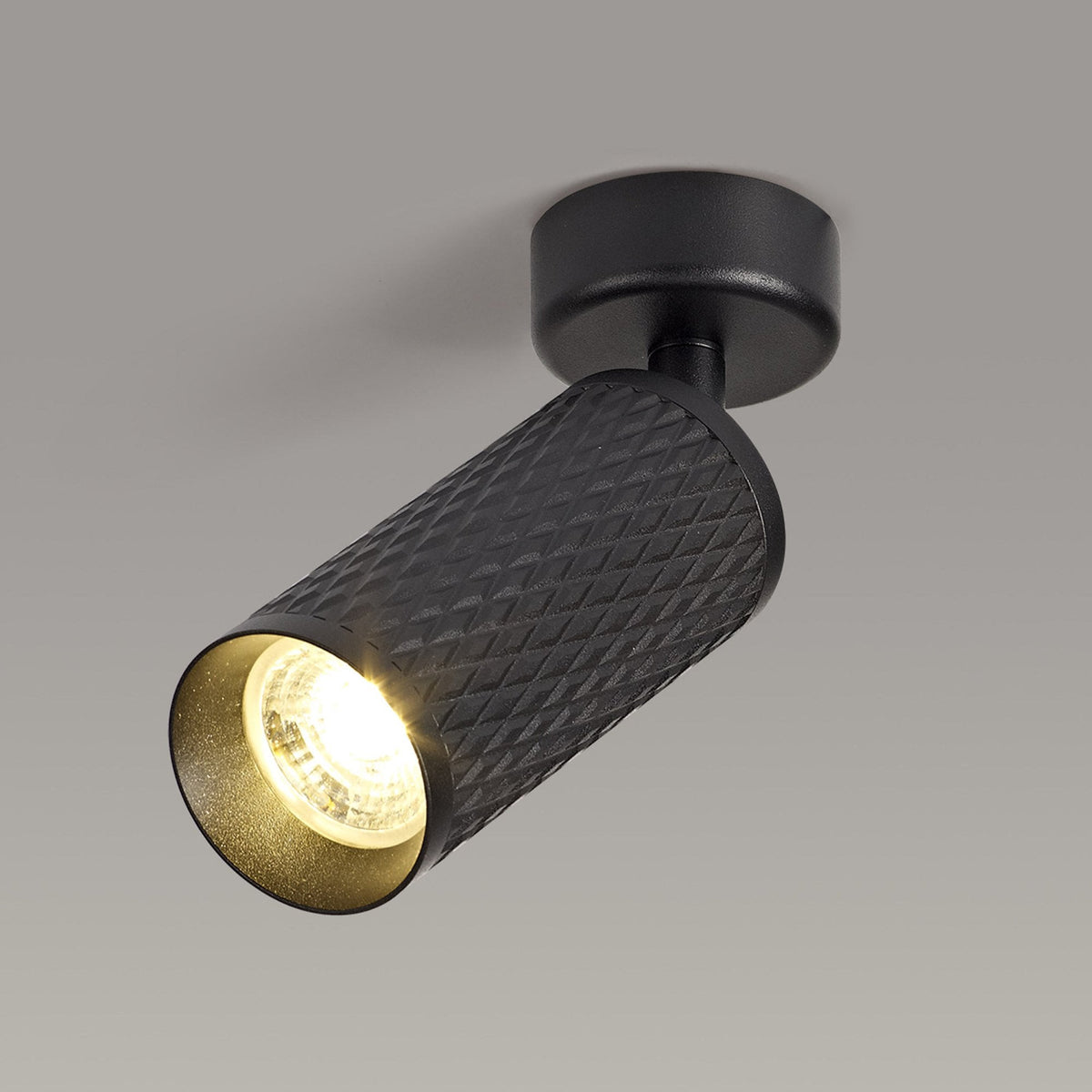Stratton Sand Black Surface Mounted Spotlight