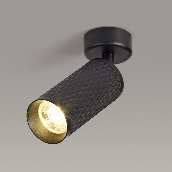 Stratton Sand Black Surface Mounted Spotlight