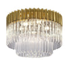Kentisbeare 600mm Round Flush Chandelier in Brass & Clear Glass