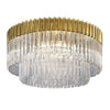 Kentisbeare 800mm Round Flush Chandelier in Brass & Clear Glass