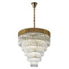 Kentisbeare 800mm 5 Tier 19 Lamp Chandelier in Brass & Clear Glass
