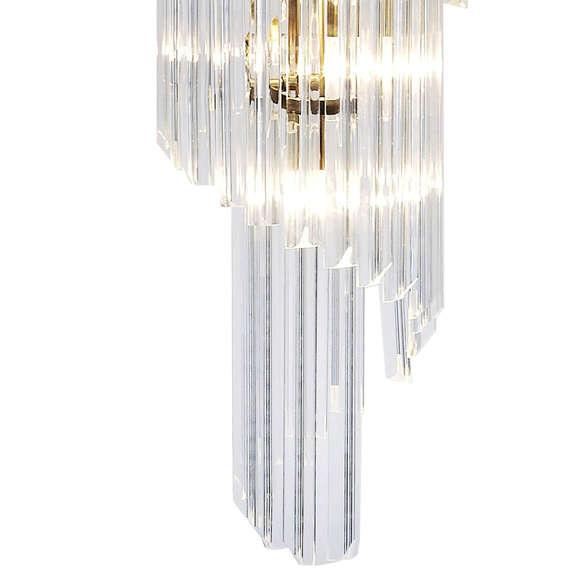 Kentisbeare 900mm 7 Tier 31 Lamp Chandelier in Brass & Clear Glass