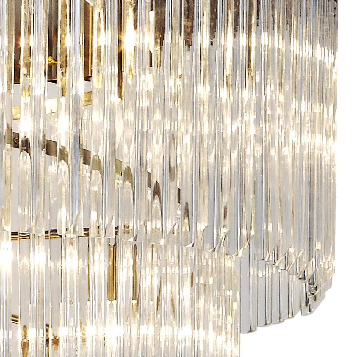 Kentisbeare 900mm 7 Tier 31 Lamp Chandelier in Brass & Clear Glass