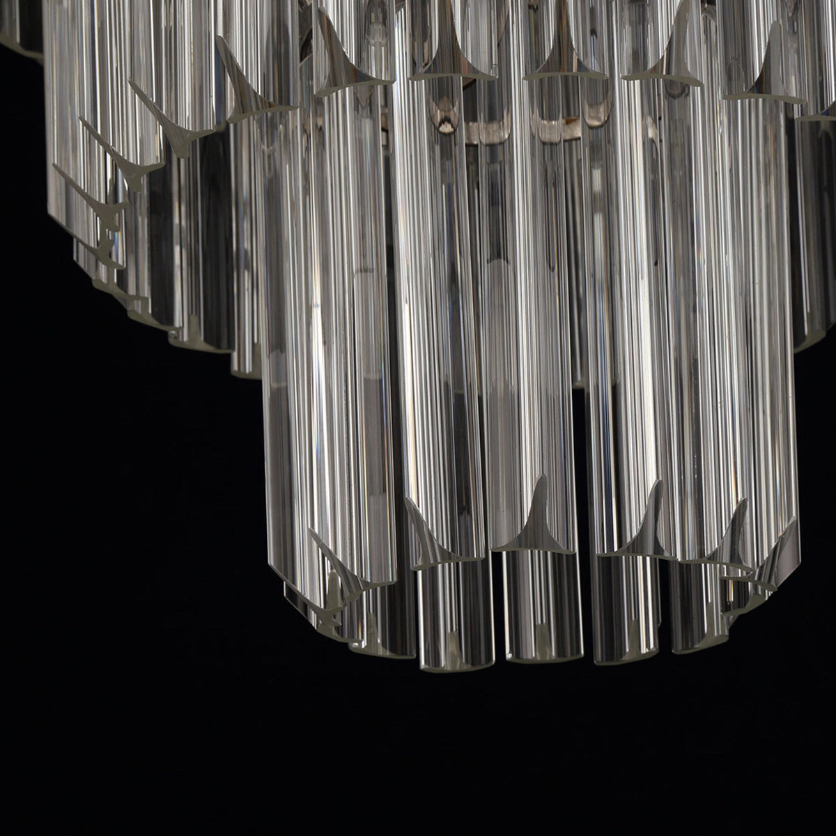 Kentisbeare 800mm 5 Tier 19 Lamp Chandelier in Polished Nickel & Clear Glass