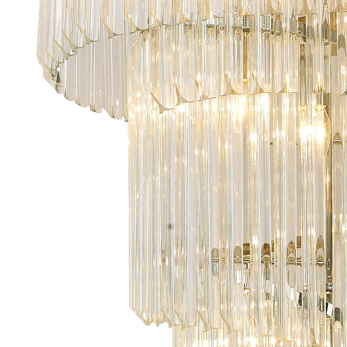Kentisbeare 700mm 5 Tier 23 Lamp Chandelier in Polished Nickel & Clear Glass