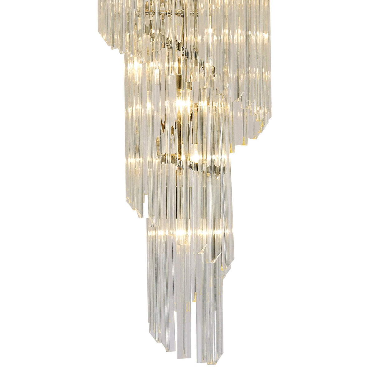 Kentisbeare 700mm 5 Tier 23 Lamp Chandelier in Polished Nickel & Clear Glass