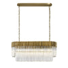 Kentisbeare 1000mm Linear Chandelier in Brass & Clear Glass