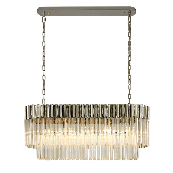 Kentisbeare 1000mm Linear Chandelier in Polished Nickel & Clear Glass