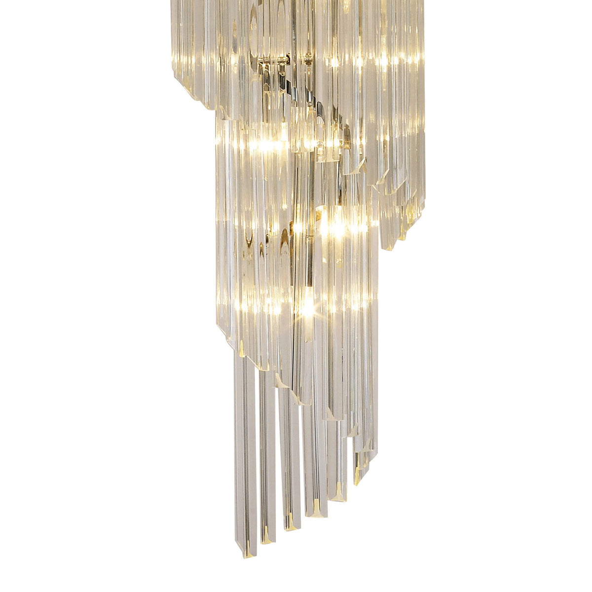 Kentisbeare 900mm 7 Tier 31 Lamp Chandelier in Polished Nickel & Clear Glass