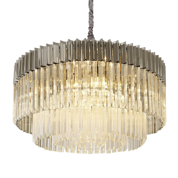 Kentisbeare 800mm Chandelier in Polished Nickel & Clear Glass