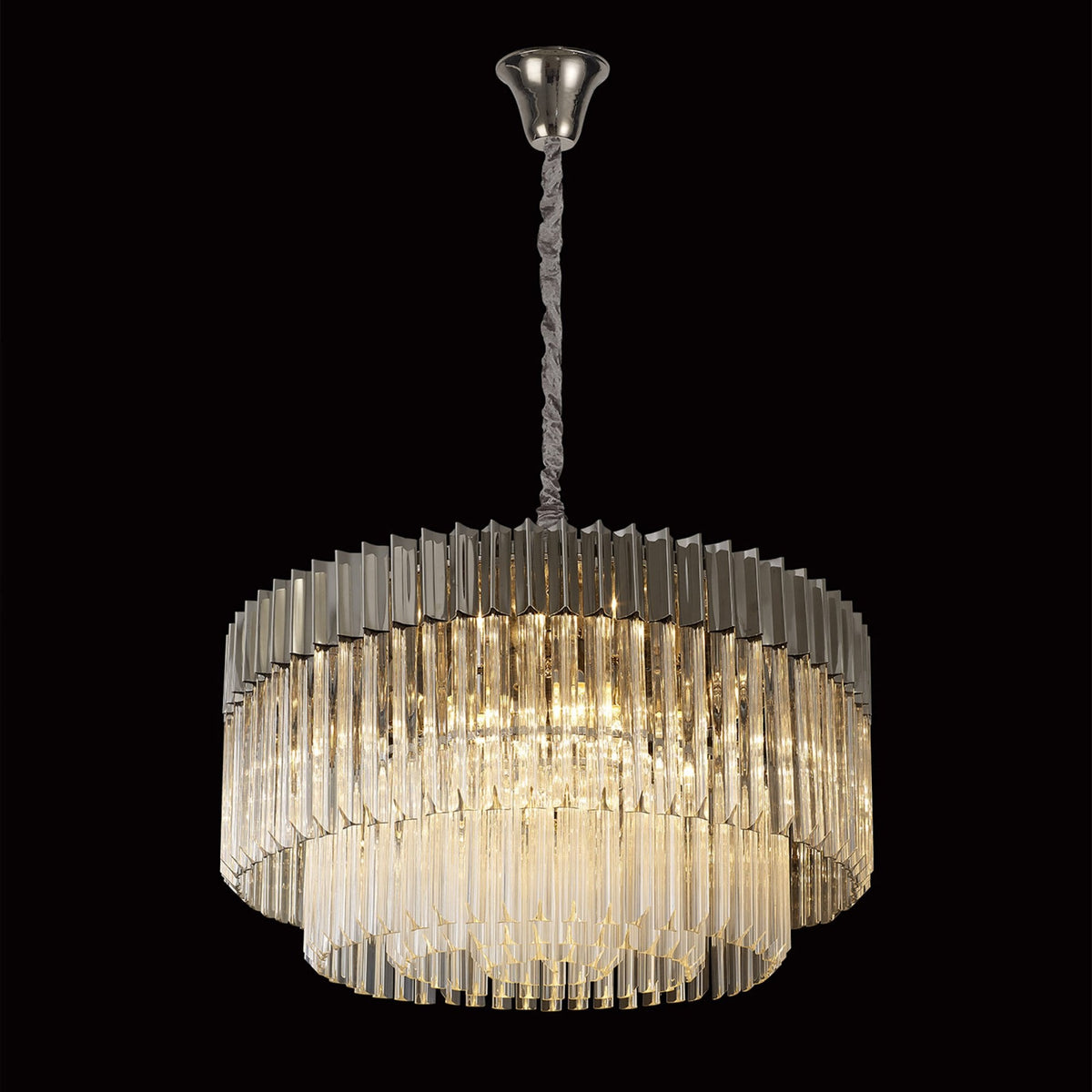 Kentisbeare 800mm Chandelier in Polished Nickel & Clear Glass
