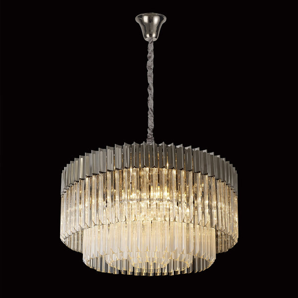Kentisbeare 800mm Chandelier in Polished Nickel & Clear Glass