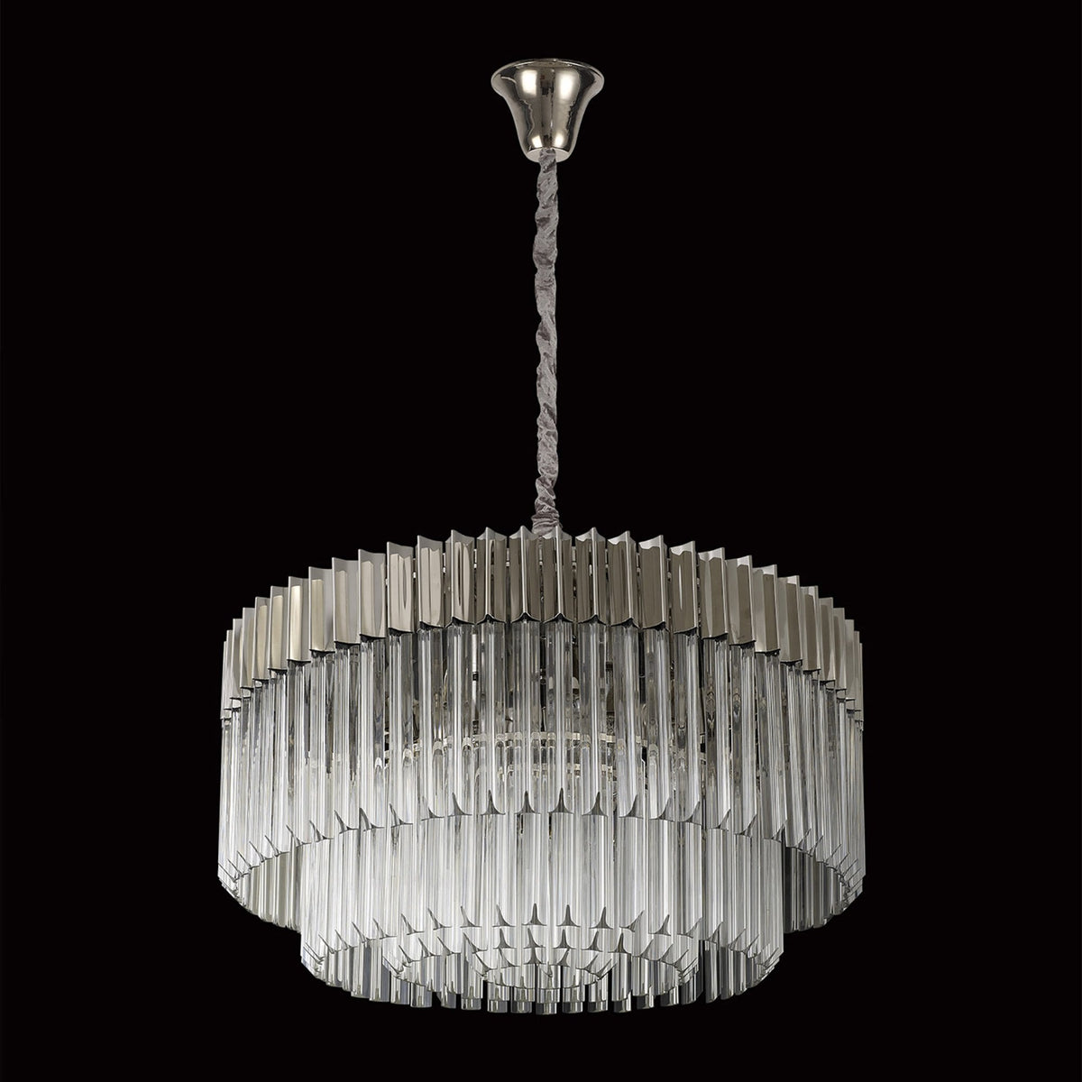 Kentisbeare 800mm Chandelier in Polished Nickel & Clear Glass