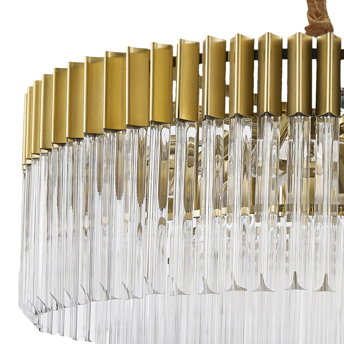Kentisbeare 800mm Chandelier in Brass & Clear Glass