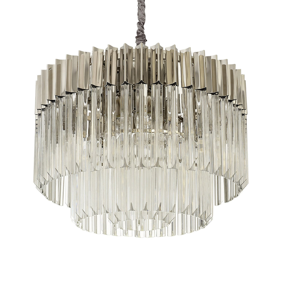 Kentisbeare 600mm Chandelier in Polished Nickel & Clear Glass