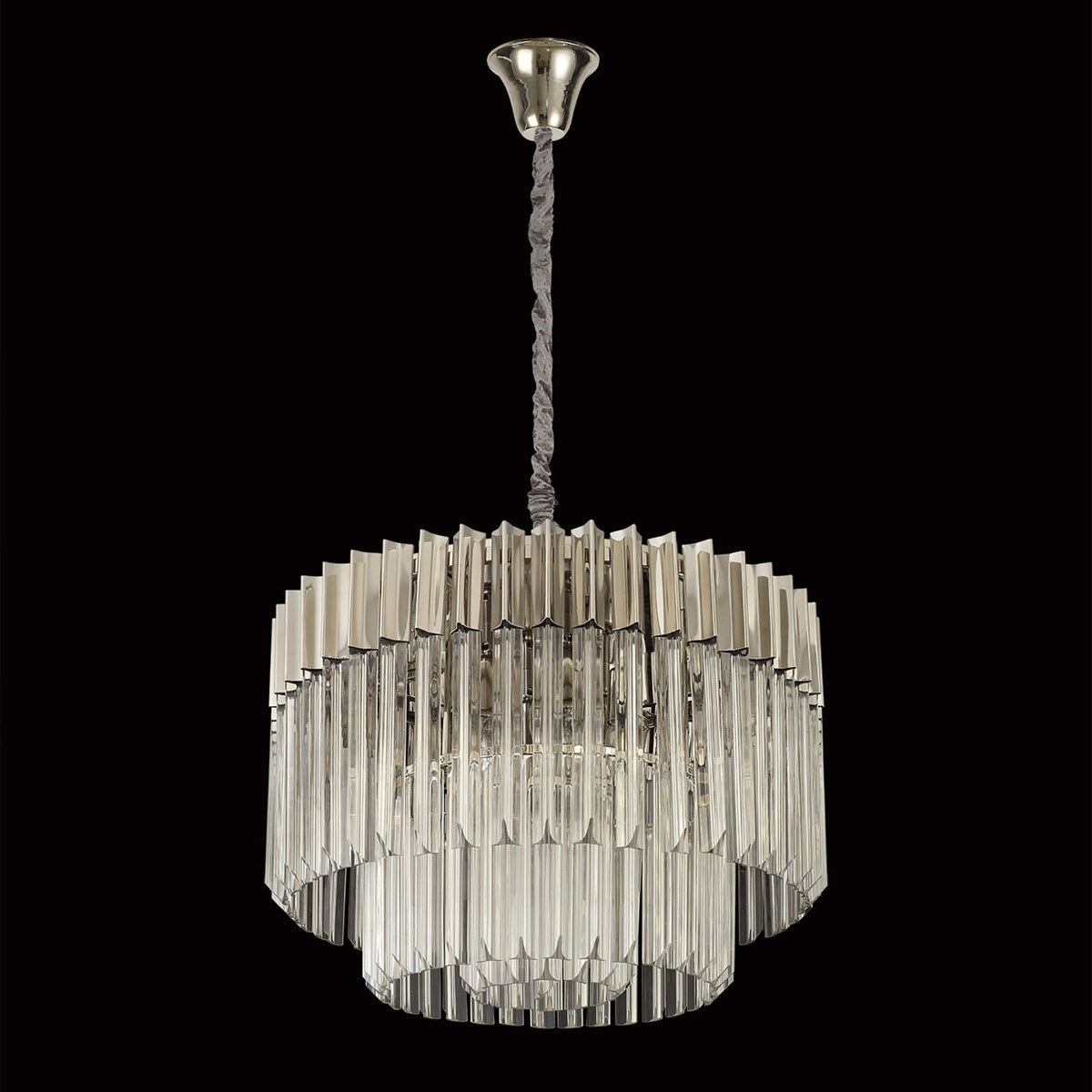 Kentisbeare 600mm Chandelier in Polished Nickel & Clear Glass
