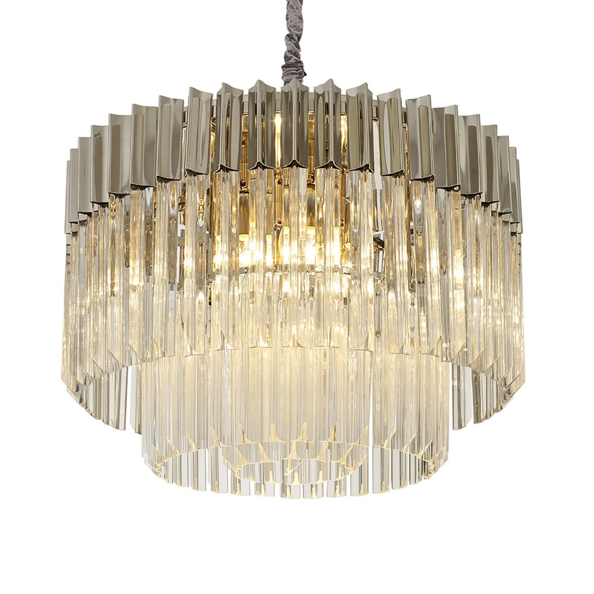 Kentisbeare 600mm Chandelier in Polished Nickel & Clear Glass